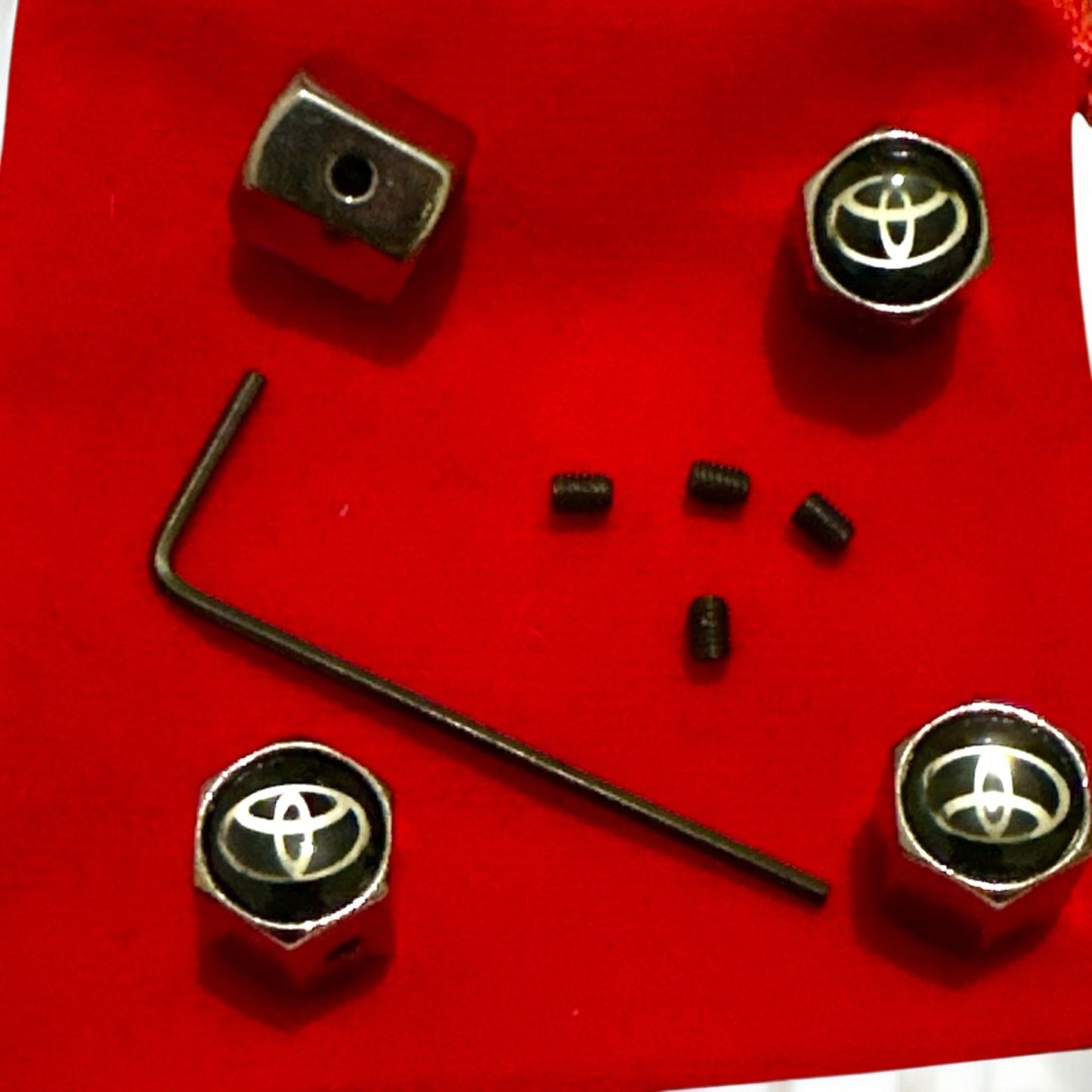 Gift Set For Anti Lock black TOYOTA Dust Caps Tyre Valve Stems x4